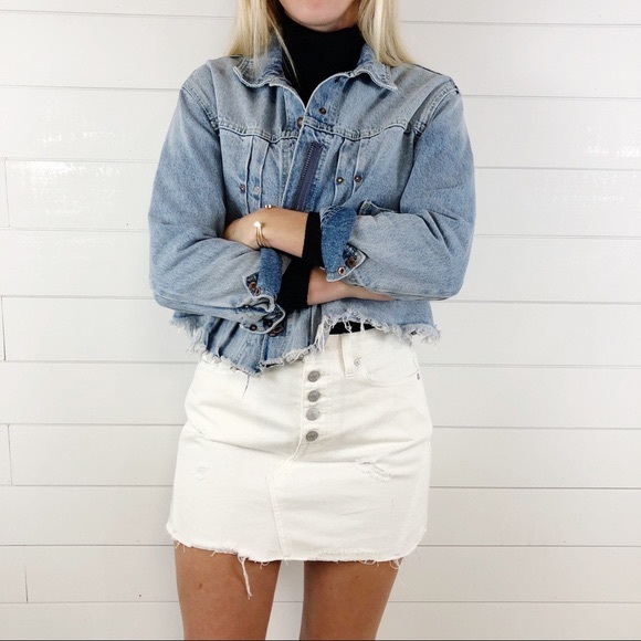 ❤️ NWT! Free People Creamy White Distressed Skirt - Picture 4 of 9